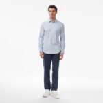 Calvin Klein Solid Stretch Slim Erkek Gri Gömlek