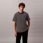 Calvin Klein Striped Ottoman  Erkek Siyah T-Shirt