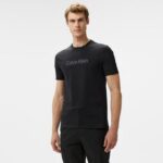 Calvin Klein Raised Line Logo Erkek Siyah T-Shirt