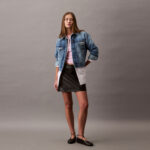 Calvin Klein 90S Trucker Gold Dust Kadın Mavi Ceket