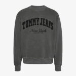 Tommy Jeans Relax Vintage Varsity Crew Erkek Siyah Sweatshirt