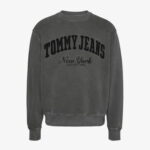 Tommy Jeans Relax Vintage Varsity Crew Erkek Siyah Sweatshirt