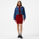 Calvin Klein Jeans Denim Zip Sherpa Kadın Mavi Ceket