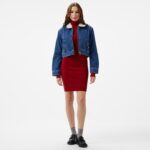 Calvin Klein Jeans Denim Zip Sherpa Kadın Mavi Ceket