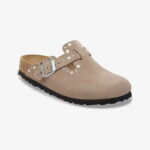 Birkenstock Boston Rivets Suede Kadın Gri Terlik