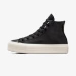 Converse Chuck Taylor All Star Lift Unisex Siyah Deri Platform Sneaker