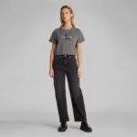 Calvin Klein Liquid Cropped Kadın Gri T-Shirt
