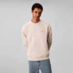 Calvin Klein Terry Monogram  Erkek Beyaz Sweatshirt