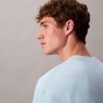 Calvin Klein Terry Monologo  Erkek Mavi Sweatshirt