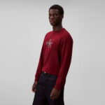 Calvin Klein Terry Monologo  Erkek Kırmızı Sweatshirt