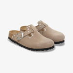 Birkenstock Boston Rivets Suede Kadın Gri Terlik