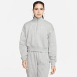 Nike Sportswear Phoenix Fleece Crop Kadın Gri Sweatshirt