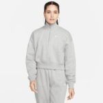 Nike Sportswear Phoenix Fleece Crop Kadın Gri Sweatshirt