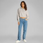 Calvin Klein Woven Label Kadın Bej Sweatshirt