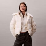Calvin Klein Essential Midweight Puffer  Kadın Beyaz Ceket