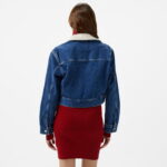 Calvin Klein Jeans Denim Zip Sherpa Kadın Mavi Ceket