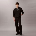 Calvin Klein Premium Terry Micro Monologo Erkek Siyah Sweatshirt