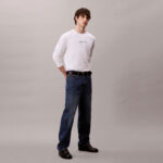 Calvin Klein Standard Logo Crew Erkek Beyaz T-Shirt