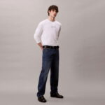 Calvin Klein Standard Logo Crew Erkek Beyaz T-Shirt