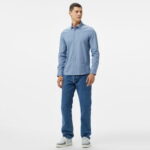 Calvin Klein Poplin Stretch Slim Erkek Lacivert Gömlek