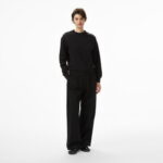 Calvin Klein Badge Logo Terry Crew Kadın Siyah Sweatshirt