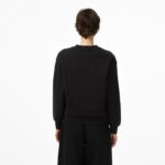 Calvin Klein Badge Logo Terry Crew Kadın Siyah Sweatshirt