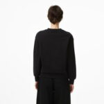 Calvin Klein Badge Logo Terry Crew Kadın Siyah Sweatshirt