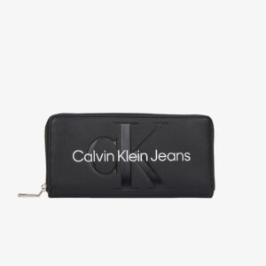 Calvin Klein Sculpted Zip Around Mono Kadın Siyah Cüzdan