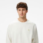 Calvin Klein Premium Terry Monogram Erkek Beyaz Sweatshirt