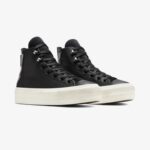 Converse Chuck Taylor All Star Lift Unisex Siyah Deri Platform Sneaker