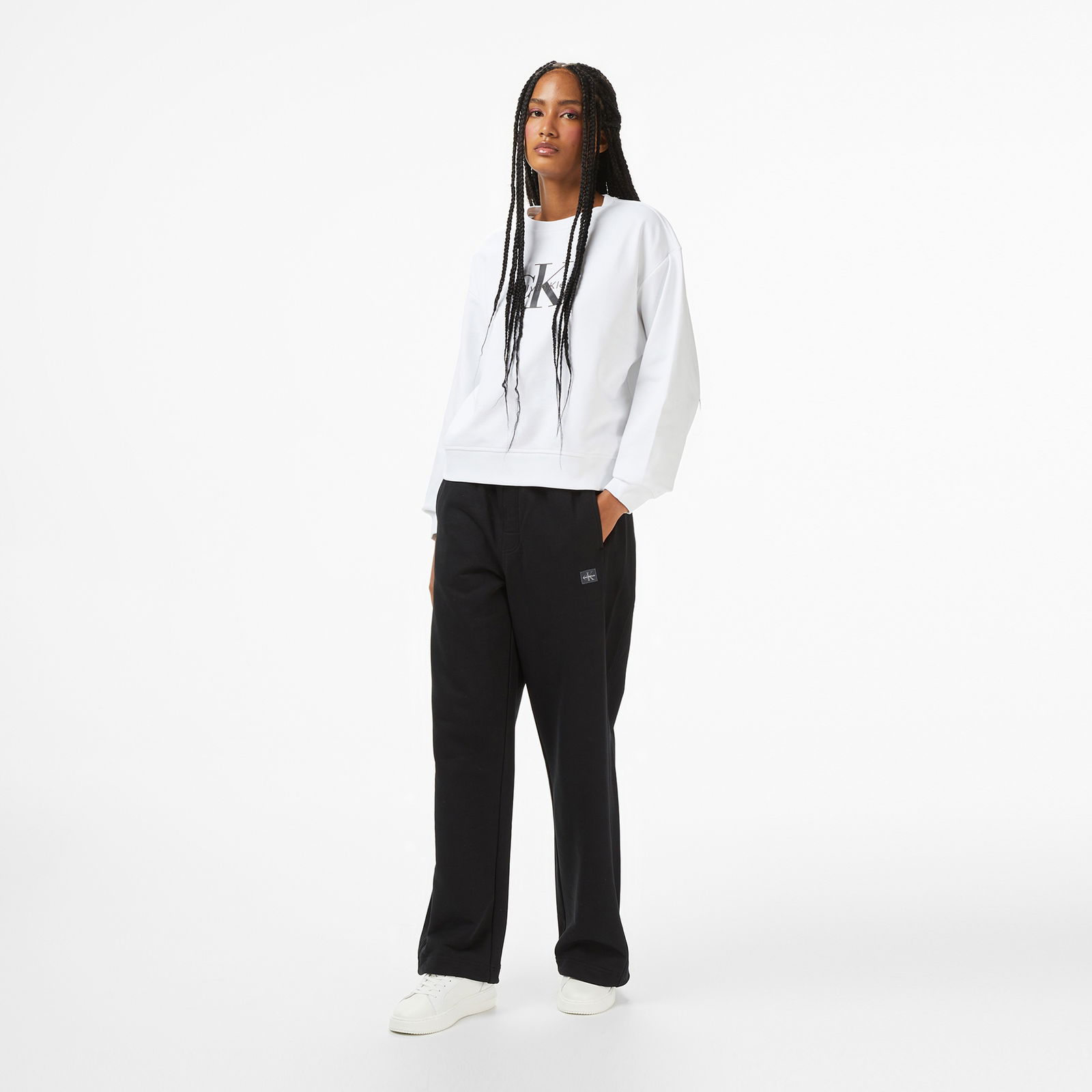 A5Ec2Ef5-F73D-4B3E-9D47-B26Bb8846510_Size2000X2000_Cropcenter Calvin Klein French Terry Badge Logo Kadın Siyah Eşofman Altı