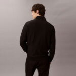 Calvin Klein Premium Terry Micro Monologo Erkek Siyah Sweatshirt