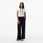 Calvin Klein Retro Logo Graphic Kadın Beyaz T-Shirt