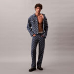 Calvin Klein 90S Indigo Emblem Jacquard Truck Erkek Mavi Ceket