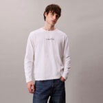 Calvin Klein Standard Logo Crew Erkek Beyaz T-Shirt