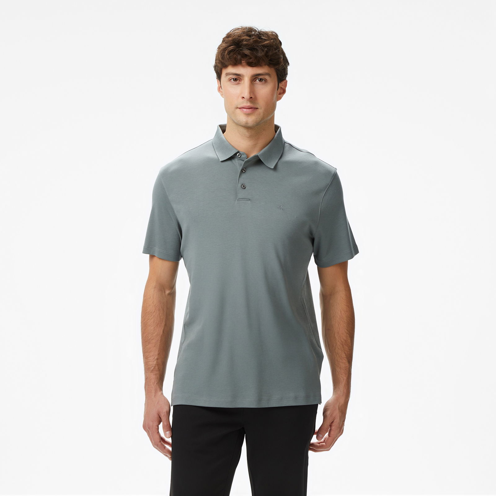 Acea4C26-4568-4778-Adc9-Ffdb041763D1_Size2000X2000_Cropcenter Calvin Klein Supima Erkek Gri Polo
