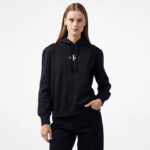 Calvin Klein Jeans Monologo Regular Kadın Siyah Hoodie