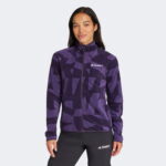 adidas Terrex Multi Printed Full Zip Fleece Kadın Mor Yürüyüş Polar