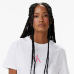 Calvin Klein Classic Logo Kadın Beyaz T-Shirt