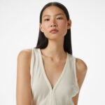 Calvin Klein Soft Touch Cardigan Kadın Beyaz Kolsuz T-Shirt