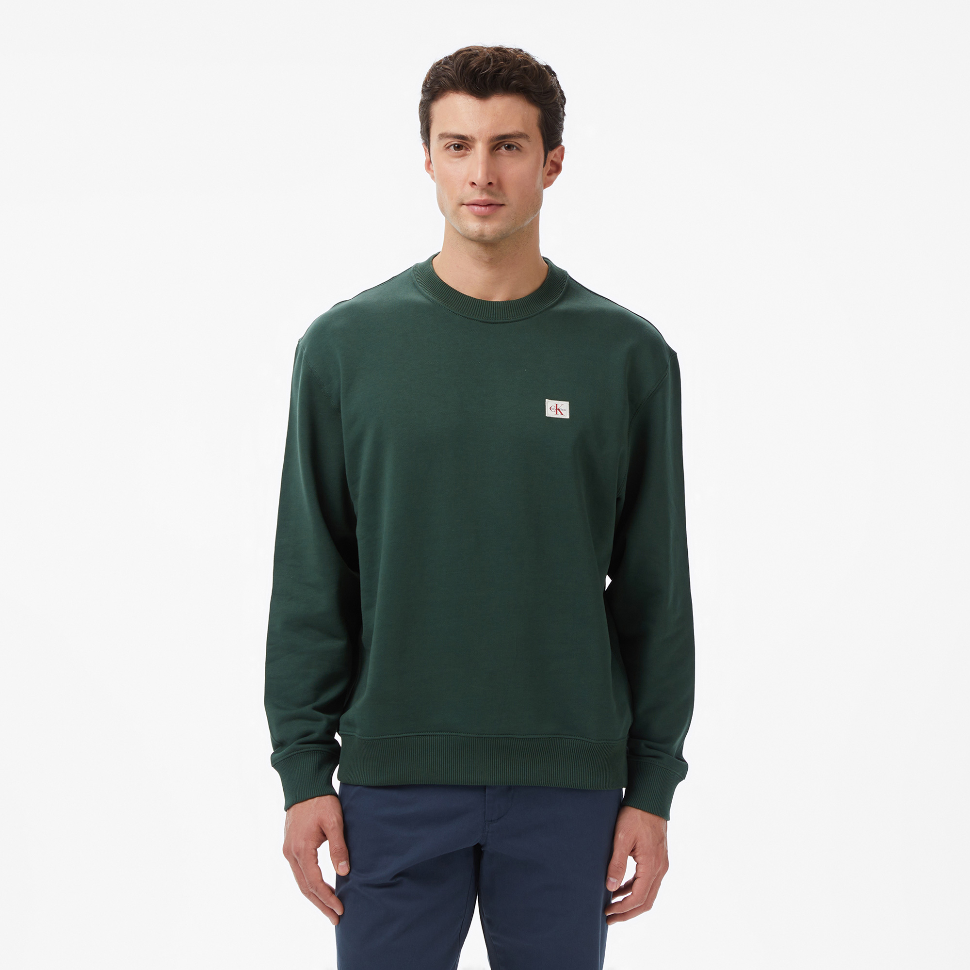 Bc8E3053-C143-4A73-8064-C7Ac65Fdefe8_Size2000X2000_Cropcenter Calvin Klein Terry Badge Erkek Yeşil Sweatshirt