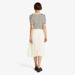 Tommy Hilfiger Fluid Pleated Pull On Midi Kadın Krem Rengi Etek
