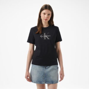 Calvin Klein Hero Classic Monologo Kadın Siyah T-Shirt