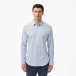 پیراهن خاکستری مردانه کلوین کلین جامد استرچ باریک - تصویر 18