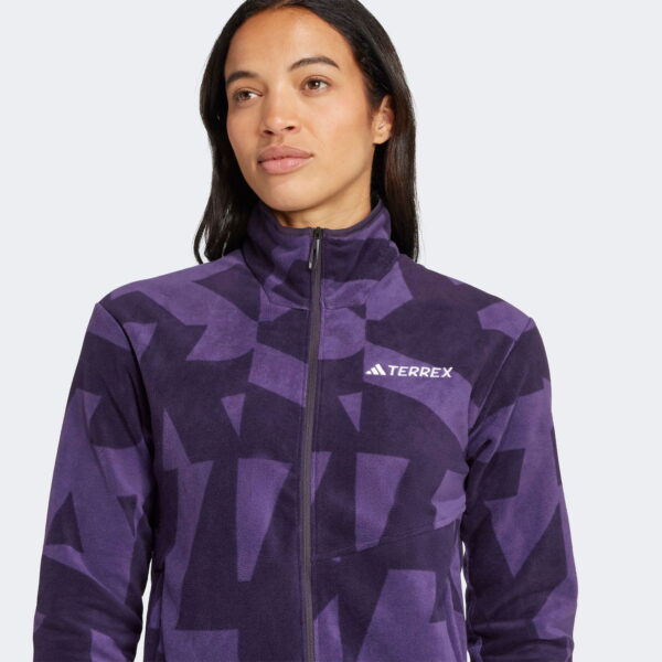 Adidas Terrex Multi Printed Full Zip Fleece Kadın Mor Yürüyüş Polar
