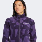 adidas Terrex Multi Printed Full Zip Fleece Kadın Mor Yürüyüş Polar