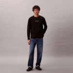 Calvin Klein Standard Logo Crew Erkek Siyah T-Shirt