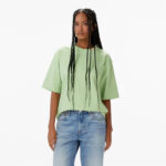 Calvin Klein Cooling Jersey Relaxed Kadın Yeşil T-Shirt