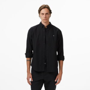 Calvin Klein Solid Oxford Classic Erkek Siyah Gömlek