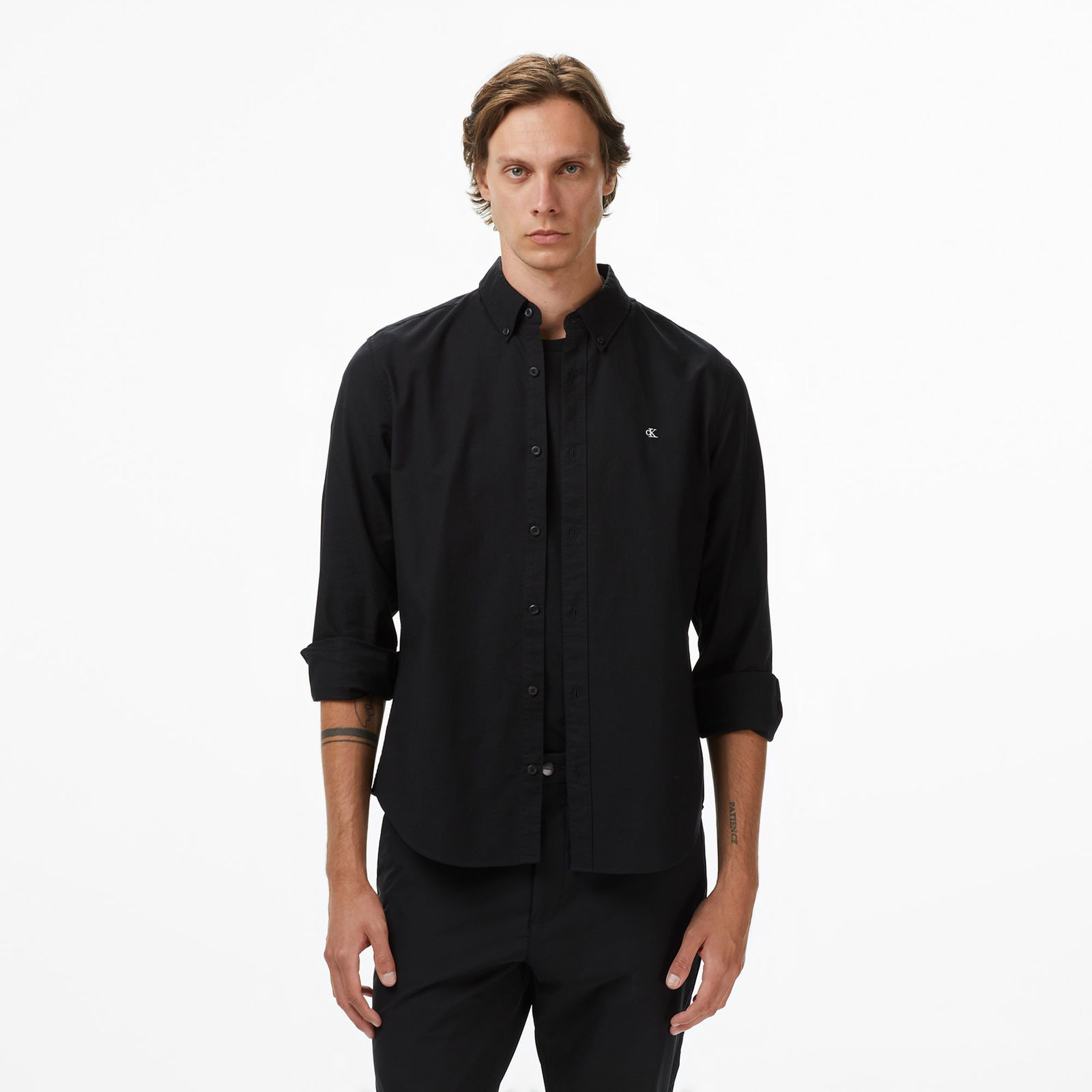 Dcb78Bb0-2D7A-43C0-Be53-3882A1F91534_Size2000X2000_Cropcenter Calvin Klein Solid Oxford Classic Erkek Siyah Gömlek